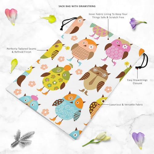 Image of ArtzFolio Pretty Birds | Reusable Sack Bag | Bag for Gym, Storage, Vegetable & Travel