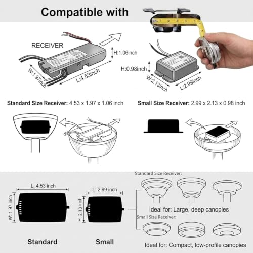 Image of Shockley Fan Universal Ceiling Remote Control Kit, 3-in-1 Ceiling Fan Light Timing & Speed Remote, for Ceiling Fan lamp (1)