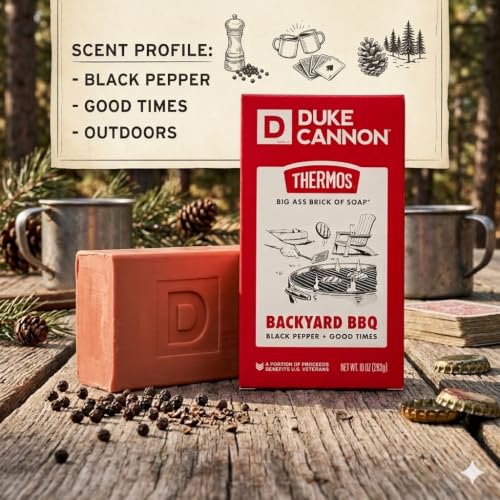 Image of Duke Cannon x THERMOS Big Brick Bar Soap for Men, Extra Large, 10 oz Bar | Backyard BBQ Scent