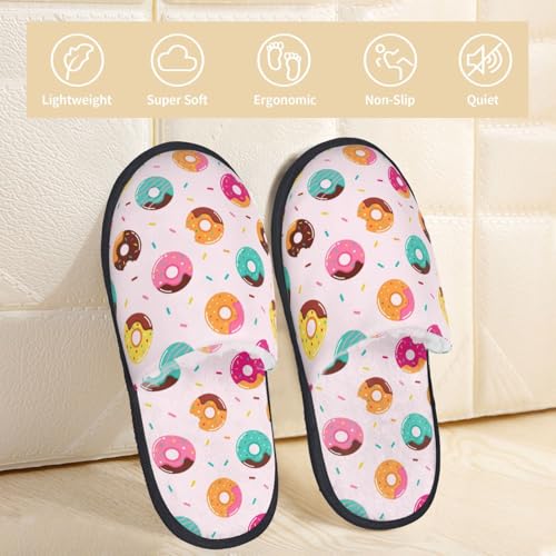 Donut Print House Slippers For Women And Men,Soft Slippers With Memory Foam,Non-Slip Indoor Home Shoes2