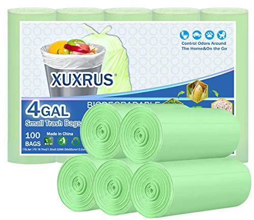 XUXRUS - Bolsas de basura biodegradables de 15 litros, 100 unidades, bolsas...