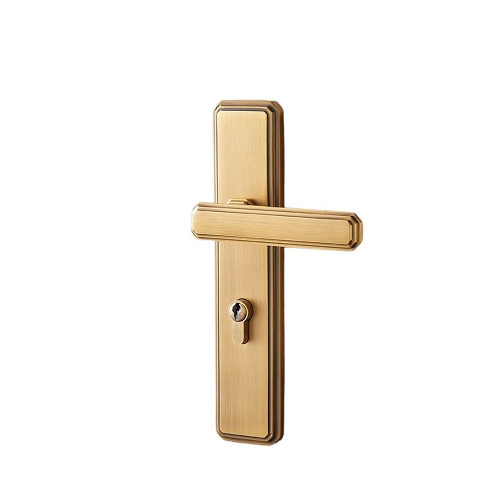 Serrure de porte en cuivre pur bronze poignée intérieure bois silencieuse