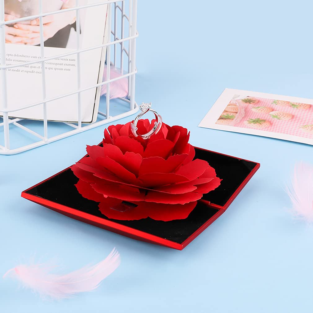 Amazon.co.jp: iSuperb 薔薇 バラ 3D 指輪置き レッド ジュエリー用