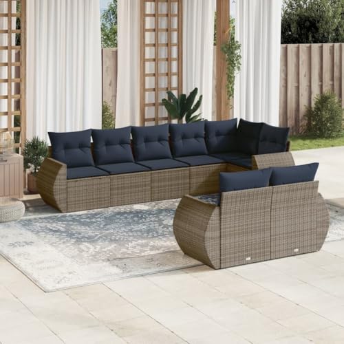 QJBSAVVA 8-TLG. Outdoor Lounge Sofa Set Gartensofa Polyrattan 62x62x69...