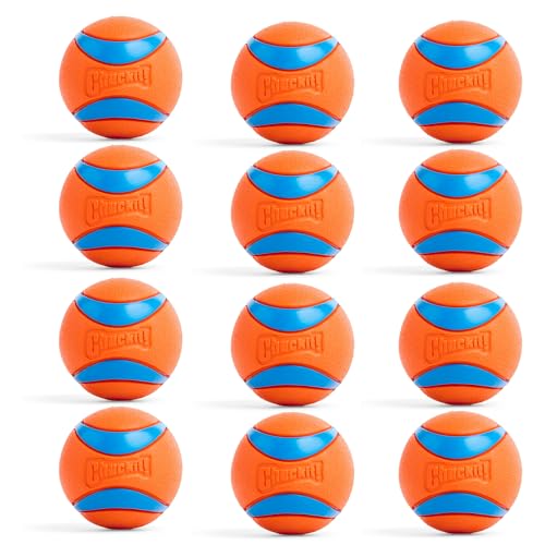Chuckit! Ultra Ball Dog Toy - Medium Bouncy Fetch Balls for Dogs 20-60 lbs - Made from Durable Rubber - Floating Water Pet Toys - Size Medium - 2.5-inch Diameter, 2 Count, (Pack of 6)
