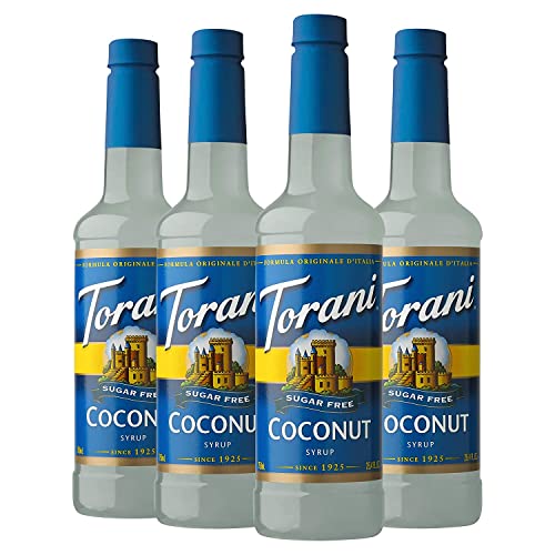 Torani Sugar Free Coconut Flavored Drink Syrup, 25.4 fl oz, 4 Pack - image 1