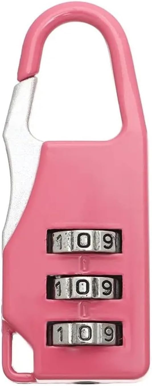 Theft Mini 3 Digit Combination Password Padlock Outdoor Travel Luggage Suitcase Handbag Zipper Bag Zinc Alloy Code Lock 1Pcs(C Purple)