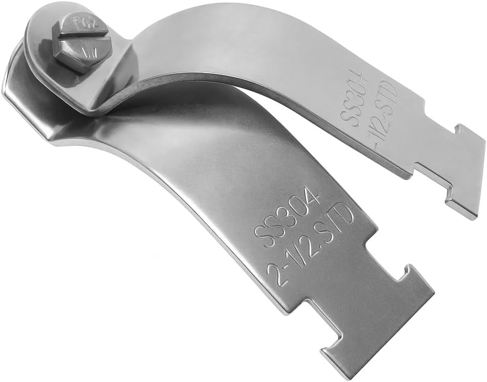 Stainless Steel Rigid Pipe Clamps for Unistrut Channel, Strut Clamps, Fasteners (2, 4")