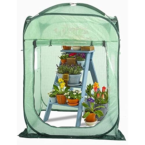 Porayhut Pop Up Greenhouse Tent,Portable X-Large Walk-in Flower House ,Indoor Outdoor Gardening Plant Sunshine Room with PE Mesh Cloth Cover for Protecting Plant from Cold Frost & Birds