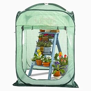 Porayhut Pop Up Greenhouse Tent,Portable X-Large Walk-in Flower House ,Indoor Outdoor Gardening Plant Sunshine Room with PE Mesh Cloth Cover for Protecting Plant from Cold Frost & Birds