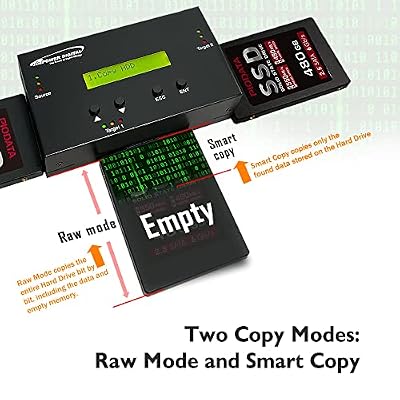 Vinpower 1 to 2 SATA 2.5 & 3.5 Hard Disk Drive/Solid State Drive (HDD/SSD) Clone Duplicator and DOD Level Eraser