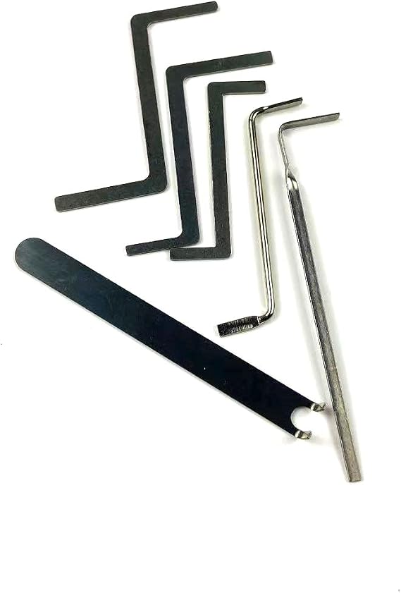 TPM Go Lock Pick Tensioner Locksmith Crowbar Set with 1pcs Car Pick Tension Tool Push Rod Kit for Opening (6PCS)