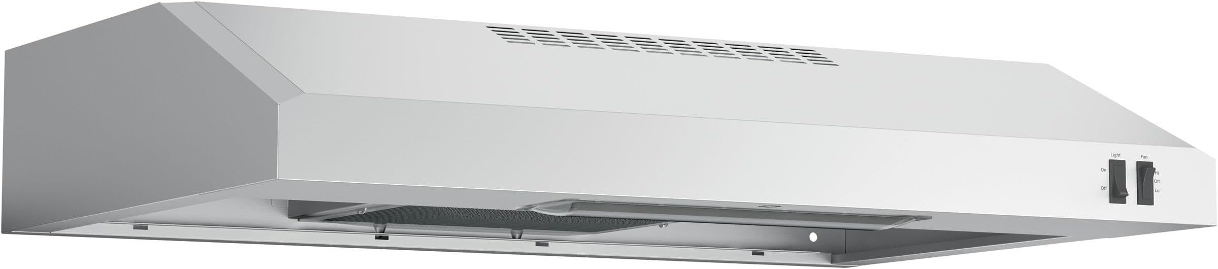 GE Under Cabinet Range Hood | 30 Inch Kitchen Exhaust Fan with 2 Speeds, Cooktop Lighting & Included Filter | Kitchen Essentials for Frequent Cooks | Top or Rear Exhaust Capability | 200 CFM | Steel