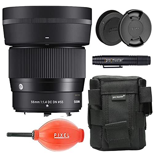 Sigma 56mm f/1.4 DC DN Contemporary Lens for Nikon Z Mount with Advanced Accessory & Travel Bundle | 351973 | Sigma 56mm Nikon Z Lens