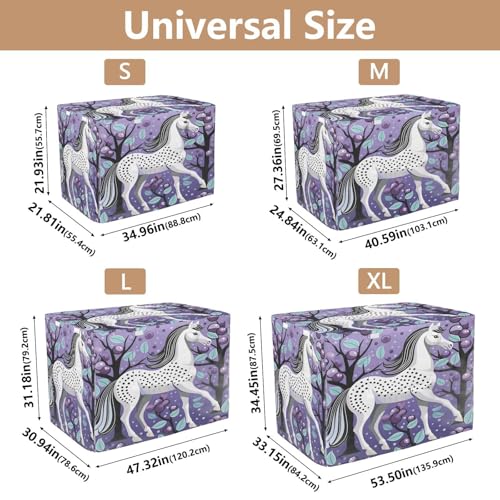 Housse imperméable violette Cheval Blanc pour cage de chien et chat