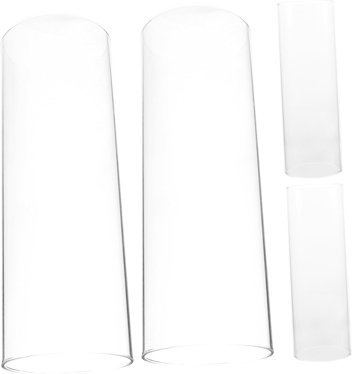 ORFOFE 4pcs Decorative Glass Tubes Shades Windproof Candle Covers Hurricane Candle Holder Sleeves Simple Glass Covers Home Decor
