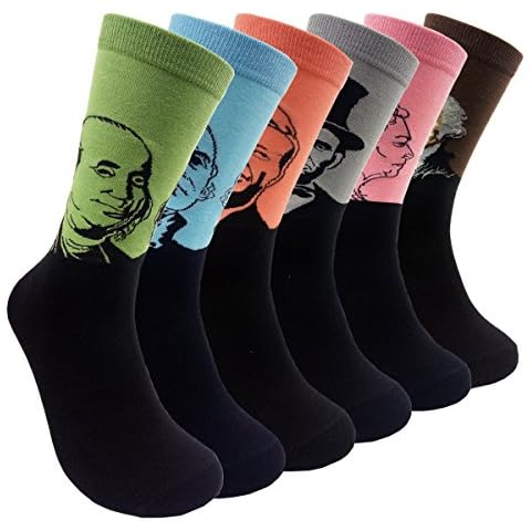 Funny Mens Novelty Presidents/Big Guy Dress Socks - HSELL Funky Patterned Cotton Fun Crew Socks Cover