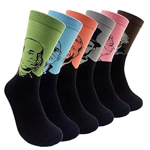 HSELL Funny Mens Novelty Presidents/Big Guy Dress Socks Funky Patterned Cotton Fun Crew Socks