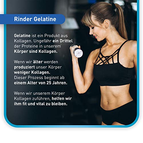 Pharma-Peter GELATINE Rind Pulver, mit 100% hochwertigem Eiweiß, 1000 g