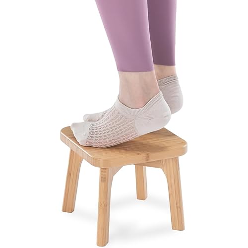 YITIHOME Small Step Stools for Kids Adults with 300lbs Load Capacity, Small Foot Stool Foot Rest Non-Slip Bamboo Wooden Step Stool Great for Plant Stand Kitchen Bathroom and Bedroom