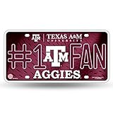 NCAA Texas A&M Aggies #1 Fan Metal License Plate Tag