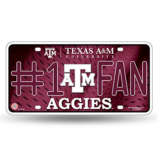 Rico Industries NCAA Texas A&M Aggies #1 Fan Metal License Plate Tag