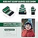 Boys Winter Hat Scarf and Gloves Set for Kids Warm Knitted Hat Mittens and Fleece Neck Warmer Scarf Set for Boys Girls 3pcs