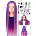 Produktbild Neverland 26 Zoll Übungskopf Frisierkopf Friseur 100% Synthetisches Haar Perückenkopf Puppenkopf Trainingsköpfe Friseurkopf Schaufensterpuppe Mannequin Kopf mit Halter + DIY Zopf Set Lila