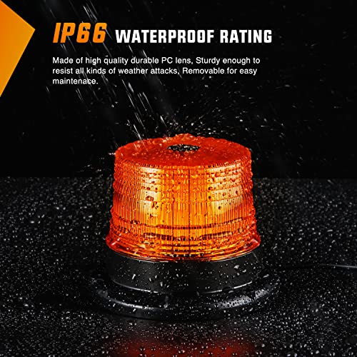 Image of Nilight 40 LED Strobe Light Amber Warning safety Flash Beacon Lights | 12V-24V with Magnetic and 16ft Straight Cord for Forklift Truck Tractor Golf Carts UTV Car Bus
