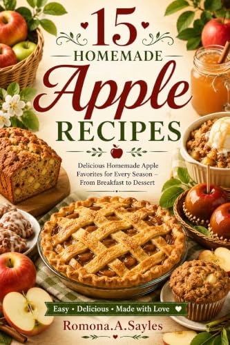 15 Homemade Apple Recipes: Easy and Delicious Apple Recipes for Breakfasts, Desserts, Snacks and Homemade Treats