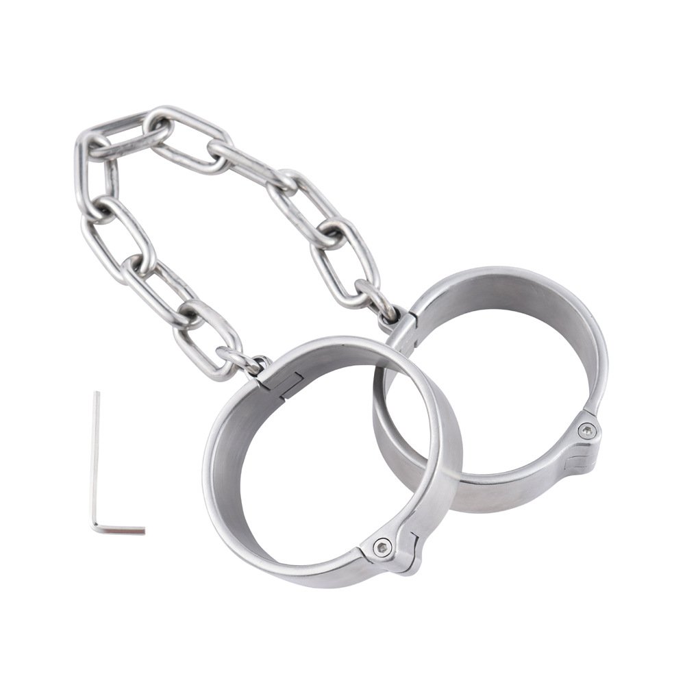 MFMYEE Handfesseln Sexspielzeug, Metall Handschellen Sex mit Schloss und Schlüssel Edelstahl für Paar Bondage Fesseln Erwachsene Spiel Erotik Sexspielzeuge (8.7 * 7.2cm)