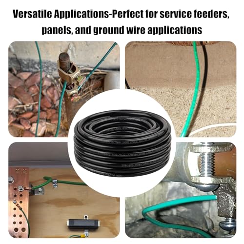 Image of XRDS -RF 2AWG THHN Wire, 50FT Black Stranded Copper Electrical Wire, Nylon Jacket, 600V Rated, Heat & Abrasion Resistant THHN /THWN-2 Cable for Household, Automotive, Solar, RV, Inverter