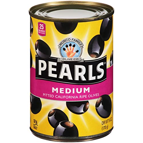 Musco Pearls Ripe Pitted Medium Black Olives, 6-Ounce Can