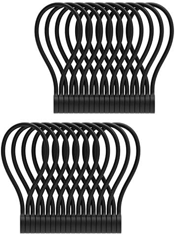 SMART&COOL Reusable Silicone Magnetic Cable Ties for Bundling and Organizing, Holding Stuff, Book Markers, Fridge Magnets, or Just for Fun, Assorted Color, 7.16'' (20-Pack, Black)