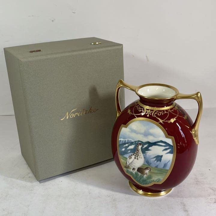 ノリタケ製　花瓶「立山の夏と冬」 ノリタケ製花瓶「立山の夏と冬」