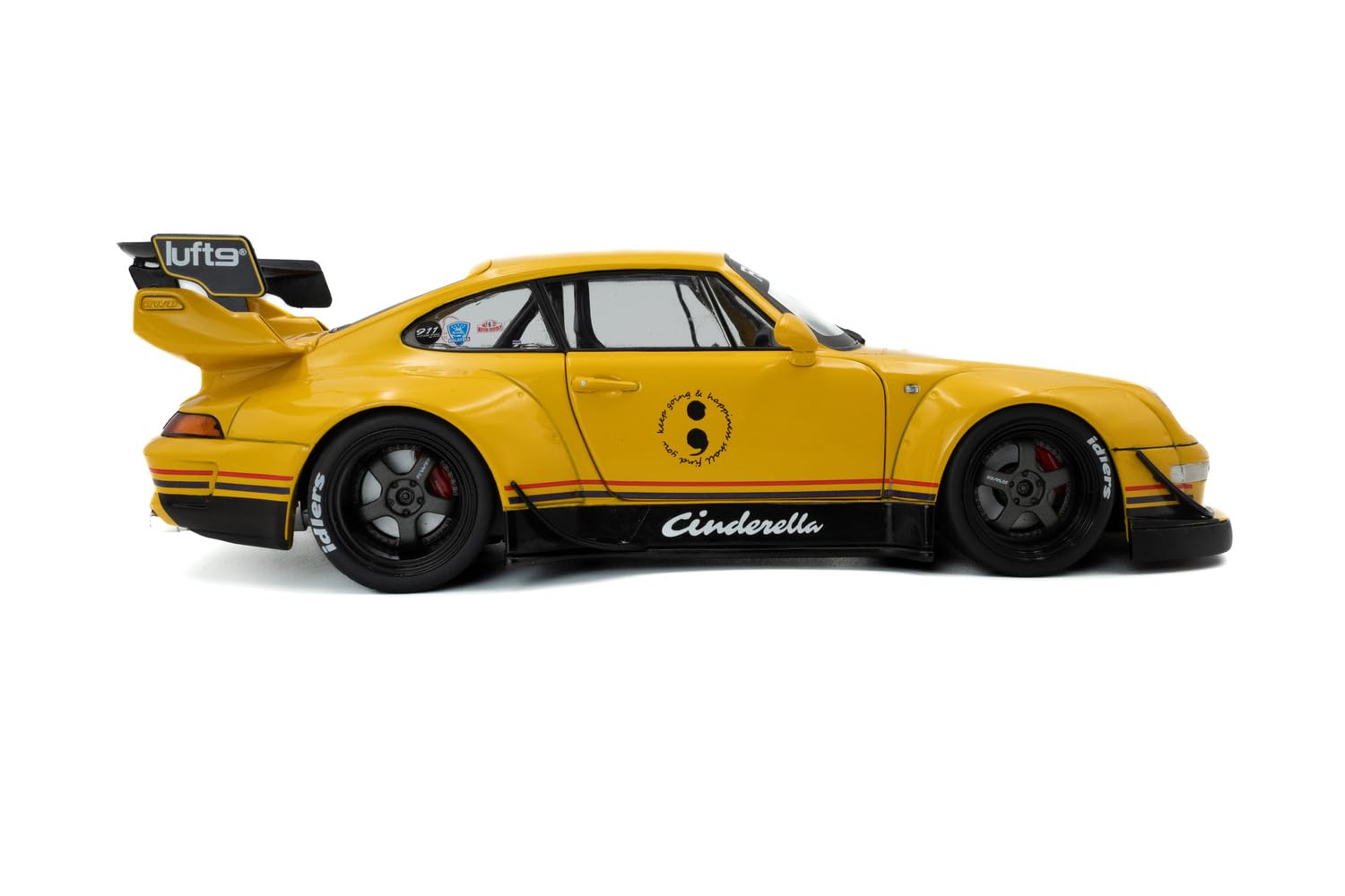 Solido RWB Bodykit Cinderella Modellino Auto 1:18 Widebody Carrozzina Sportiva Giallo