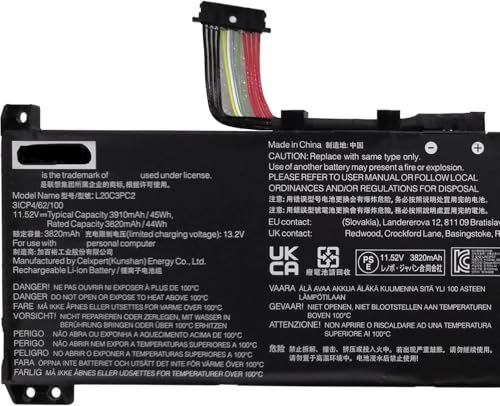 Image of L20C3PC2 Laptop Battery Compatible for Lenovo Ideapad Gaming 3-15IHU6 3-15ACH6 82K20015US 82K200UTUS Series Notebook L20D3PC2 L20M3PC2 L20D3PC2 L20L3PC2 5B11B96715 5B11B96719