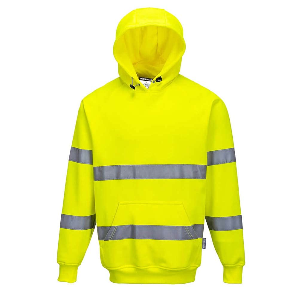 Portwest Warnschutz-Kapuzen-Sweat-Shirt, Größe: L, Farbe: Gelb, B304YERL
