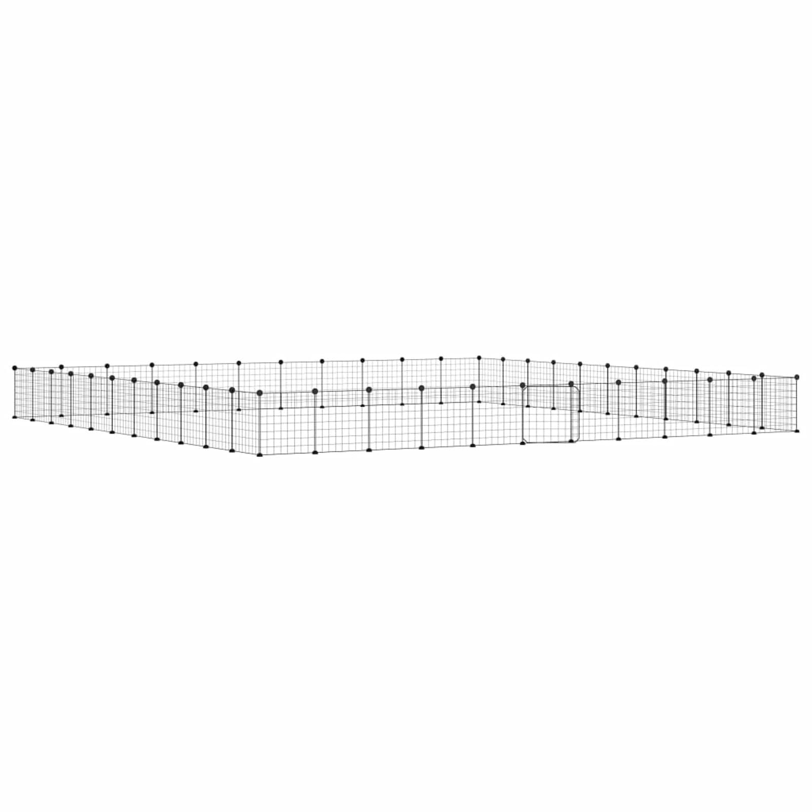 Jaula para Mascotas de 44 Paneles Puerta, ZEYUAN Jaulas para Conejos, Jaula Cobaya, Recinto para Conejos, Valla para Mascotas, Cosas para Conejos, Parque para Conejos, Acero Negro 35x35 cm