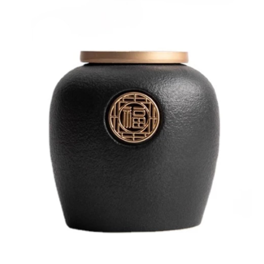 Wedhapy Tea Canister Ceramic Tea Canister Caddy Storage Jars Decorative Cans for Home Kitchen ceramic jar