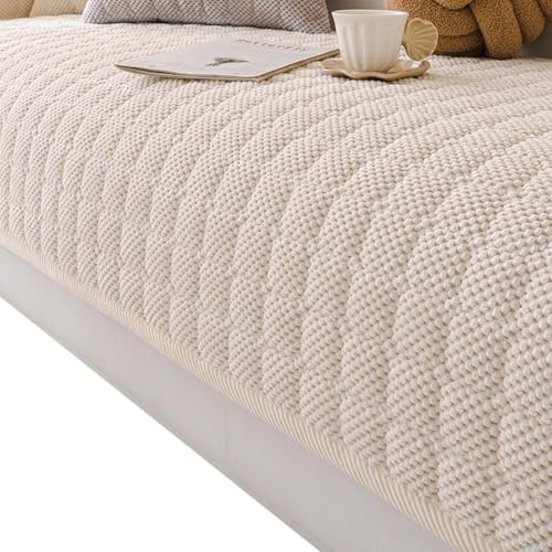 Housse de canapé lavable en machine à motif quadrillé doux et moelleux
