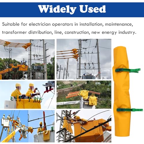 Mata izolacyjna wysokiego napięcia do prac elektrycznych, koc antyporażający prądem z 4 izolowanymi klipsami, narzędzie bezpieczeństwa Lineman, 10 kV, 40 x 50 cm (15,7 x 19,7)