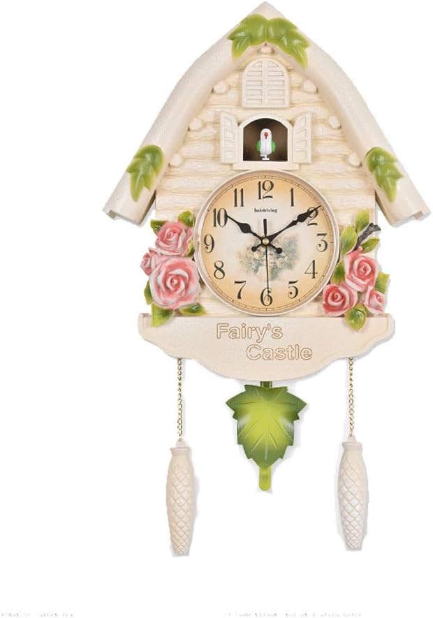 Wall Clocks Cuckoo Clock Clock Time Clock Personality Clock Suitable for Children Bedroom Kindergarten Home Decor Quartz Wall Clock Silent Non-Ticking Décor (D) (C)