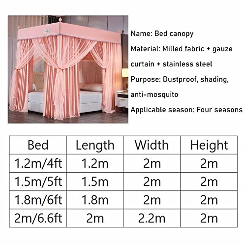 Mosquitera para dormitorio con dosel de 4 postes contra las picaduras 3