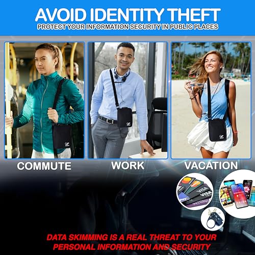 Anti-theft shoulder bag for travel - faraday bag for phone and passports - rfid blocking pouch4