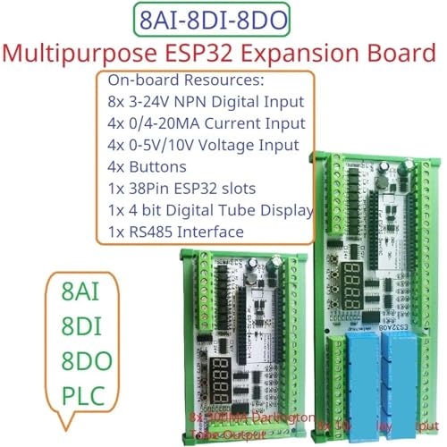 Module ESP32 8AI 8DI 8DO avec relais 24V et boitier rail DIN