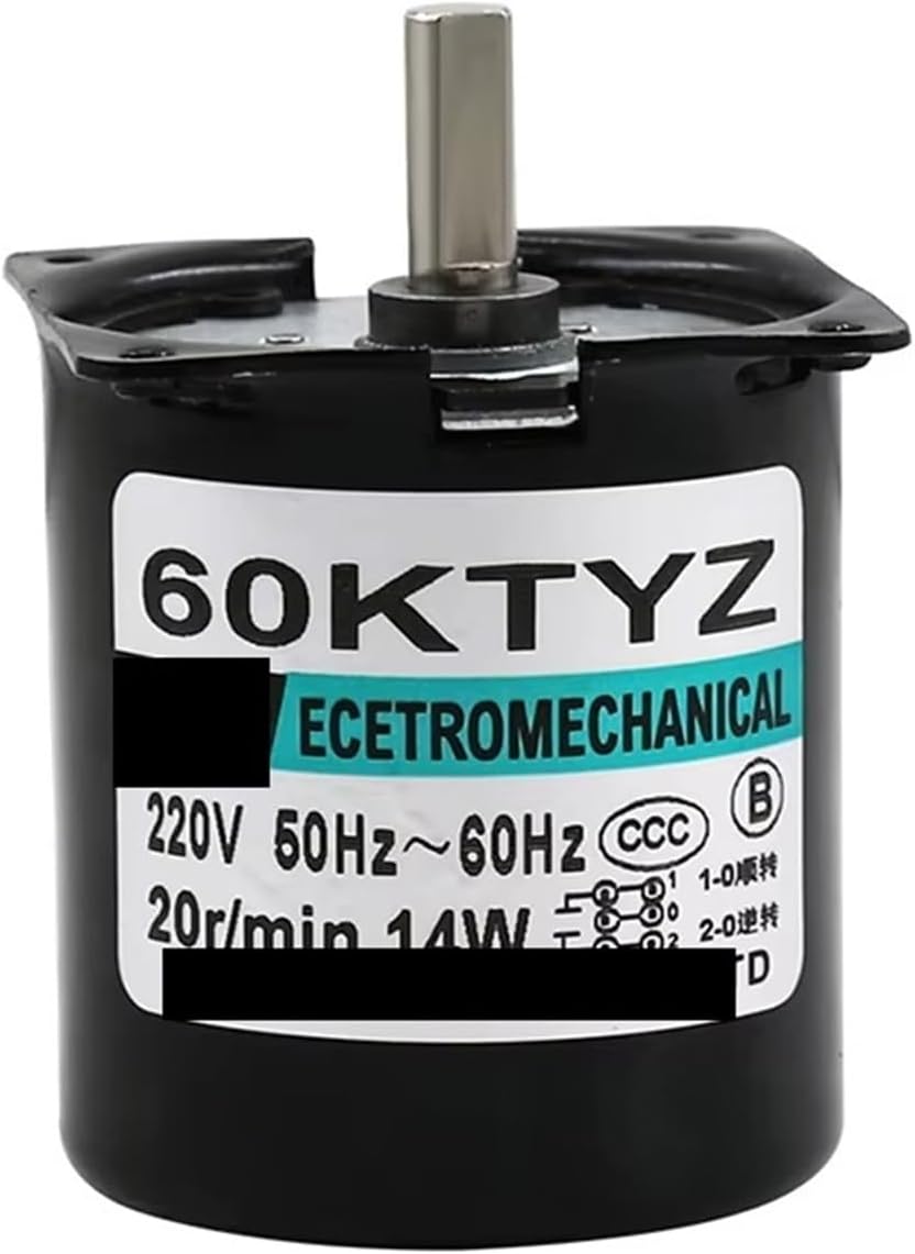 Synchronous Motor 220V 14W 60KTYZ 2.5rpm-80rpm Eccentric Shaft AC Synchronous Motor Permanent Magnet Gear CW CCW(220V50rpm)