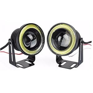 CarFrill High Power Led Projector Fog Light Cob with White Angel Eye Ring 10W Set of 2 LED, for Hyundai i10 Grand, i20…