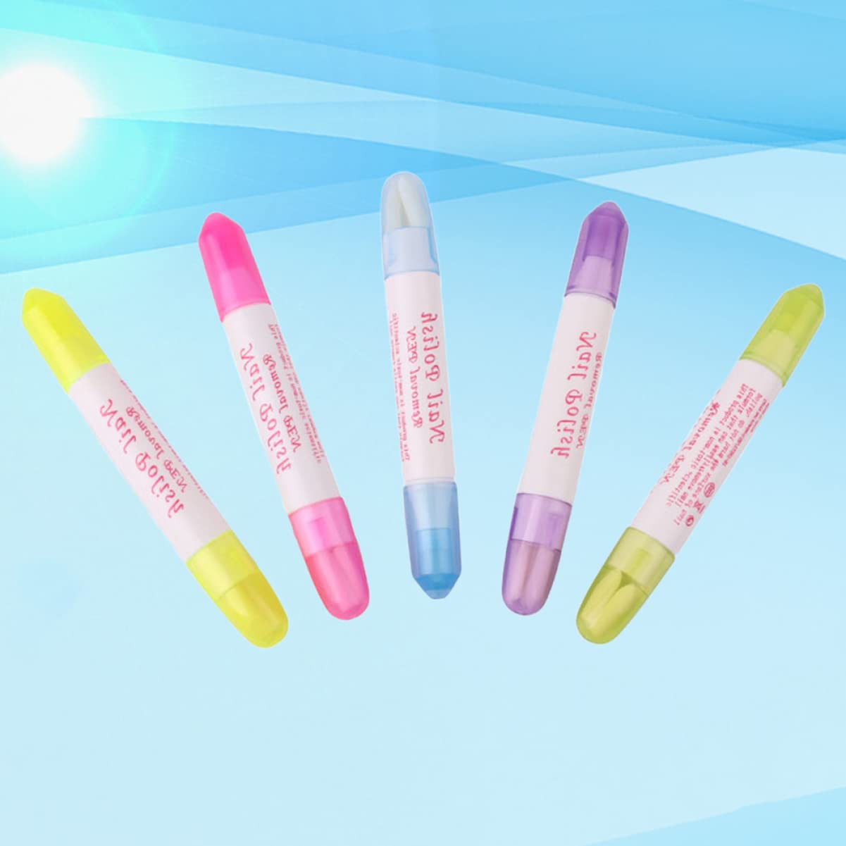 Beatifufu 5pcs Nail Polish Remover Pen Nail Art Correction Tool Manicure Removal Pencil Portable Easy to Use