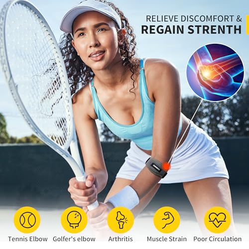 Image of CAMBIVO 2 Pack Tennis Elbow Brace Strap for Tendonitis, Dark Gray | EVA Compression Pad, Adjustable Strap with Premium Velcro, for Men and Women, Golfer's Elbow, Counterforce Brace, Breathable